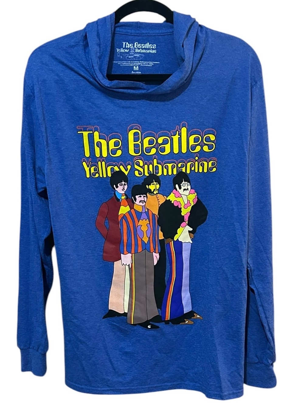 The Beatles Yellow Submarine Long Sleeve Graphic T-Shirt Royal Blue Unisex Sz M